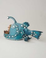 STEAMPUNK DERİ FENER BALIĞI TELEFON STANDI - Görsel 7