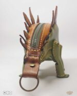 EL YAPIMI DERİ STEGOSAURUS KALEM KUTUSU - Görsel 3