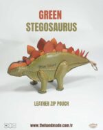 EL YAPIMI DERİ STEGOSAURUS KALEM KUTUSU