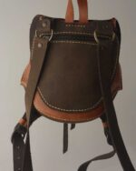 El Yapımı Hakiki Deri Mini Sırt Çantası | Vintage Deri Backpack - Görsel 12