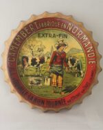 Vintage Camembert Normandie Şişe Kapağı Duvar Dekoru – 33 cm çap - Görsel 9