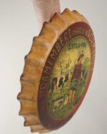 Vintage Camembert Normandie Şişe Kapağı Duvar Dekoru – 33 cm çap - Görsel 5