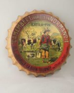 Vintage Camembert Normandie Şişe Kapağı Duvar Dekoru – 33 cm çap - Görsel 6