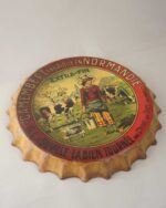Vintage Camembert Normandie Şişe Kapağı Duvar Dekoru – 33 cm çap - Görsel 4
