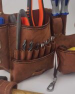 EL YAPIMI HAKİKİ DERİ ALET ORGANİZERİ – Elektrikçi, Marangoz ve Ustalar İçin Heavy Duty Takım Çantası - Görsel 4