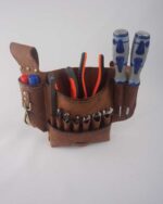 EL YAPIMI HAKİKİ DERİ ALET ORGANİZERİ – Elektrikçi, Marangoz ve Ustalar İçin Heavy Duty Takım Çantası - Görsel 8