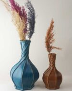 EL YAPIMI GERÇEK DERİ DEKORATİF VAZO BÜYÜK BOY (30 CM) - Görsel 12